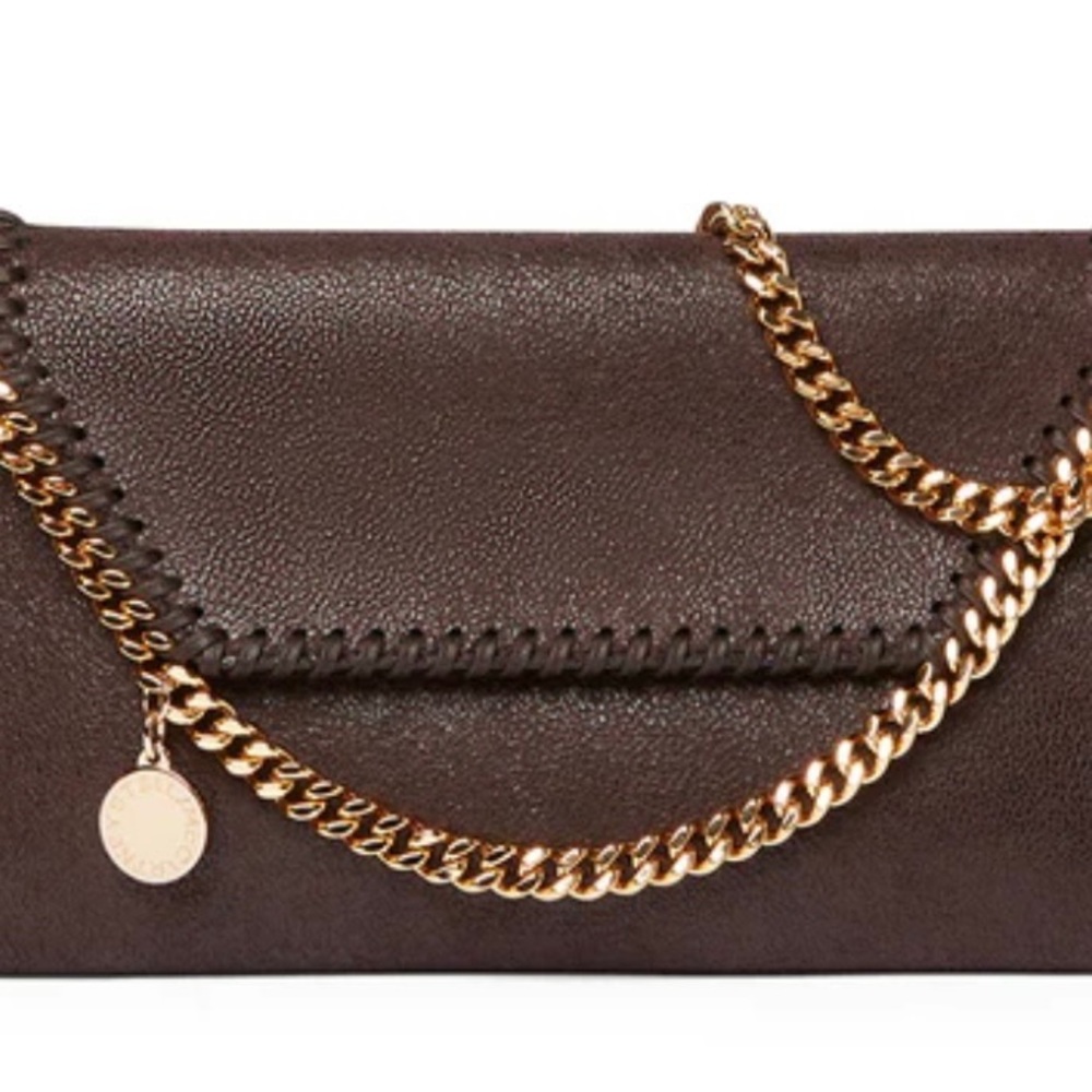 STELLA MCCARTNEY FALABELLA MINI CROSSBODY IN CHOCOLATE BROWN